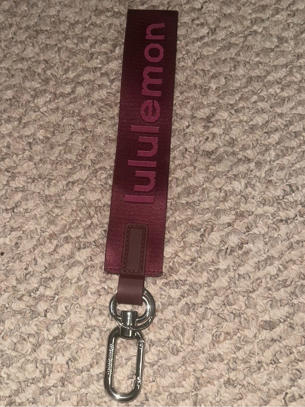 lululemon athletica Burgundy Key Strap with Silver Clip